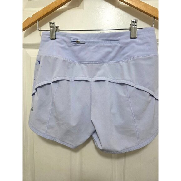 Lululemon Womens Light Purple Swiftly Sculpt Running Shorts Size 4 With Zipper P - Picture 3 of 7